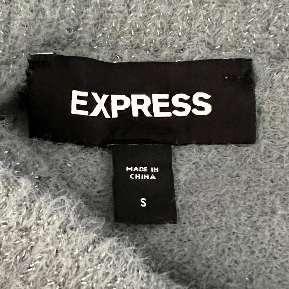 Express Cowl Neck Drawstring Waist Sweater Sz Small- Grey - Picture 7 of 9